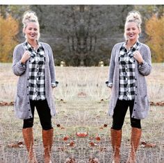 Buffalo Plaid Shirt Outfit, White Plaid Shirt Outfit, Black And White Flannel Outfit, White Flannel Outfit, Plaid Flannel Outfit, Buffalo Plaid Outfit, Shelf Wardrobe, Taupe Cardigan, Plaid Shirt Outfits