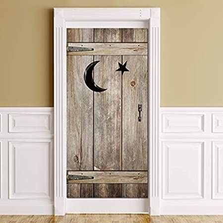 AmazonSmile: Outhouse Door Cover Party Accessory (1 count) (1/Pkg) : Home & Kitchen Outhouse Bathroom Ideas, Outhouse Signs, Outhouse Bathroom Decor, Outhouse Door, Outhouse Bathroom, Barn Bathroom, Door Backdrops, Outhouse Decor, Country Halloween