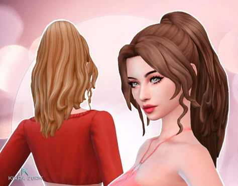 Sims 4 Cc Mm Ponytail, Maxis Match Long Hair Sims 4, Sims 4 Cc Maxis Match Ponytail, Ts4 Ponytail Maxis Match, Sims 4 Cc Long Hair With Bangs Maxis Match, Anime Ponytail, Sims 4 Wedding Dress, Female Sims, Cute Ponytails