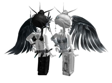 Nike Couple Outfits, Goth And Kawaii Couple, Emo Roblox Outfits, Halloween Duos, Matching Fits, Roblox Emo Outfits, Bff Matching, Matching Outfits Best Friend, Emo Roblox Avatar