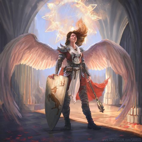 Mtg Art, Commissioned Artwork, Arte Fantasy, Angel Art, Drawing Videos, Dnd Characters, An Angel, Fantasy Artwork, Character Portraits