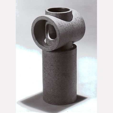 Gordon Orear 1968 Interlocking Cylinders Sculpture, Unglazed The Forrest L. Merrill Collection, Dane Cloutier Archives Interlocking Sculpture, Cylinder Sculpture, Cylindrical Objects, Medicine Illustration, Milk Warmer, Ceramic Tools, Futuristic Furniture, Cylinder Shape, Shape And Form