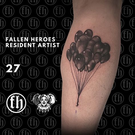 Black Balloon Tattoo, Balloons Tattoo, Black Ballons, Balloon Tattoo, Bouquet Tattoo, Tattoo Black, Black Balloons, Lion Tattoo, Balloon Bouquet