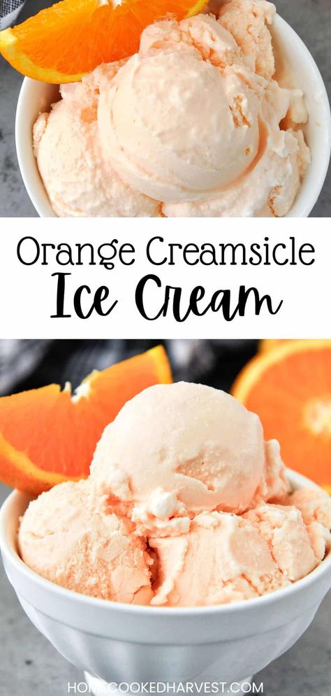 Orange Creamsicle Ice Cream Orange Crush Pineapple Ice Cream Homemade, Zoku Ice Cream Recipes, Homemade Orange Creamsicle, Homemade Ice Cream Mix Recipes, I’ve Cream Flavors, Orange Creamsicle Ice Cream Cake, Cuisinart Ice Cream Maker Recipes Vanilla, Orange Cream Ice Cream Recipe, Ice Cream In A Mason Jar Recipe