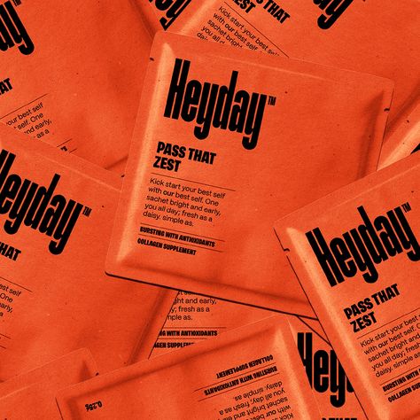 Heyday mockups! 🍊 Heyday is all about that orange, so here it is front and centre with packaging and impactful collateral which bring the brand to life. Tried to get out of my comfort zone with this one! 🙌🏼 Swipe through to see these in more detail along with packaging, sachets, cans, boxes and lots more! What do you think of the mockups? I'd love to know! 🧡 . . . #logo #design #graphicdesign #branding #graphicdesign #mockups #brandidentity #typography Orange Branding Design, Orange Packaging Design, Typography Packaging Design, Sachet Design, Orange Branding, Orange Packaging, Halloween Packaging, Sachet Packaging, Typography Packaging