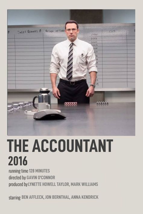 The Accountant Movie Poster, Ben Affleck The Accountant, The Accountant Movie, Comfort Films, Psychological Thriller Movies, The Accountant, Minimalist Polaroid Poster, Top Movies To Watch, Character Motivation