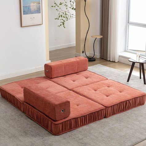 Amazon.com: Folding Sofa Bed, Futon Sleeper Chair, Convertible Chair Floor Couch & Sleeping Mattress for Living Room, Guest Room, Home Office, Apartment, Small space, Bed, Removable Back Cushion, Orange, 1 Seat : Home & Kitchen Small Space Bed, Couch Sleeping, Space Bed, Home Office Apartment, Living Room Guest Room, Convertible Chair, Beds For Small Spaces, Floor Couch, Folding Sofa Bed