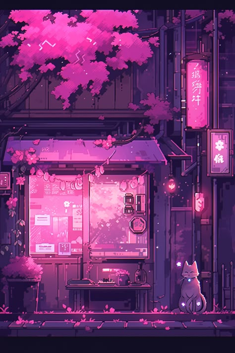 Aesthetic Lofi Art, Lofi Art, Pixel Art Background, Minecraft Anime, Aesthetic Wallpaper Iphone, 8bit Art, Pix Art, Wallpaper Collage, Japon Illustration