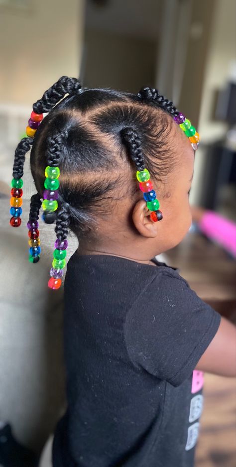 Baby Hair Styling Girl, Baby Girl Ponytail Hairstyles Black, Baby Girl Natural Hairstyles, Short Hair Beads, Cute Hairstyles For Medium Hair For Kids, Baby Natural Hairstyles, Babies Hairstyles Girl, Black Toddler Hairstyles Girl Ponytails, Baby Girl Braids Toddler Hair Black