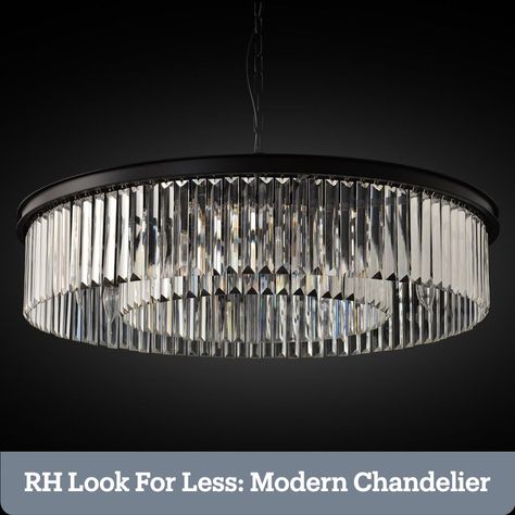 A modern crystal chandelier that resembles that style of RH but for a fraction of the cost. Round shape, crystals and dark hardware details Lighting For Dining Room, Chandeliers Modern, Living Room Chandelier, Contemporary Ceiling Light, Contemporary Ceiling, Crystal Chandelier Lighting, Modern Crystal Chandelier, Room Chandelier, Crystal Chandeliers