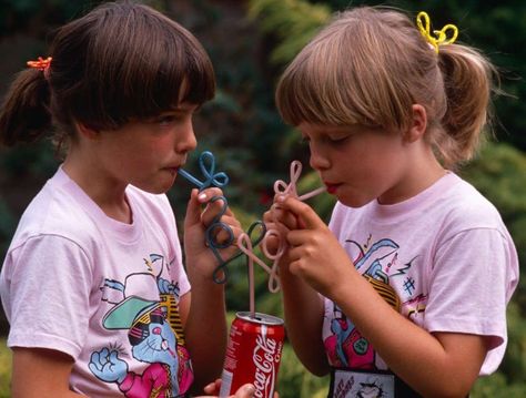 Crazy Straws, 1980s Kids, 1980s Childhood, School Computers, Childhood Memories 70s, Poodle Skirt, 80s Aesthetic, Acid Wash Jeans, Break Dance