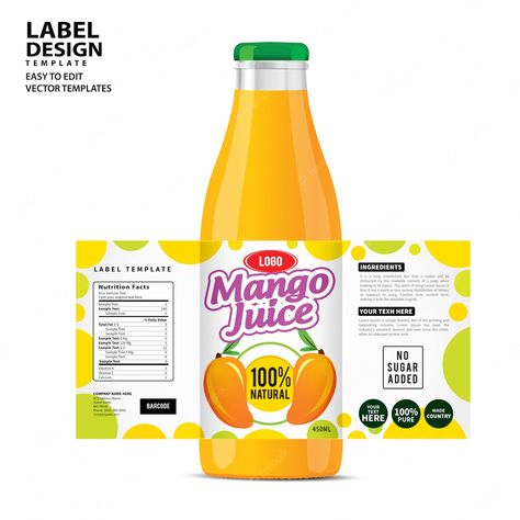 Label Design Clothing, Label Minuman, Food Label Design, Label Botol, Package Template, Juice Label, Product Label Design, Juice Packaging, Bottle Design Packaging