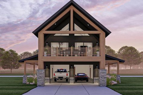 Barn Plan, Carriage House Plans, Garage Loft, Rv Garage, Garage Apartment Plans, Barn Style House Plans, Garage Apartments, Open Concept Floor Plans, Garage House Plans