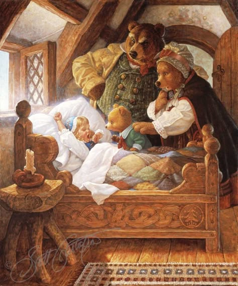 CLASSIC FAIRY TALES — The Art of Scott Gustafson Scott Gustafson, Susan Wheeler, Goldilocks And The Three Bears, Storybook Art, Classic Fairy Tales, Fairytale Illustration, Collaborative Art, Fairytale Art, Art Et Illustration