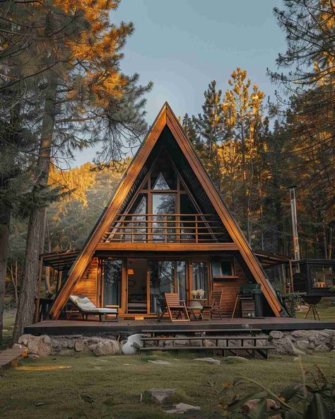 Mountain A Frame, A-frame Interior, Evening Relaxation, Modern A Frame Cabin, Frame Cabins, A Frame Cabin Plans, A Frame Cabins, A Frame House Plans, Forest Cabin