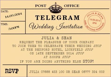 Vintage Telegram, Personalised Gifts For Men, Martha Weddings, Personalized Gifts For Men, Mom Wedding, Quinceanera Invitations, Invitations Wedding, Vintage Wedding Invitations, Date Cards