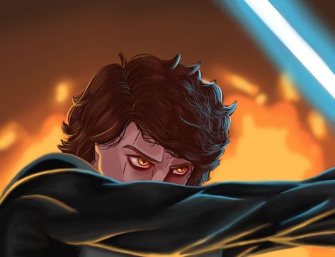 Anakin Lucifer, Anakin Skywalker Art, Anakin Fallen Angel, Anakin Yellow Eyes, Angle Reference, Anakin Art, Anakin Darth Vader, Fallen Angel Art, The Fallen Angel