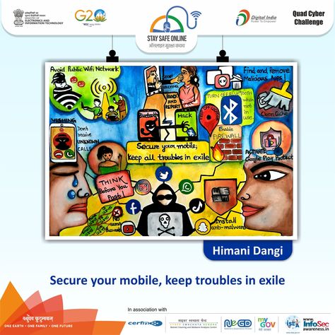 #Painting_of_the_day🖌️ 🎨 Artist👩‍🎨 - Himani Dangi #staysafeonline #cybersecurity #g20india #g20dewg #g20summit #g20org #mygovindia #besafe #staysafe #ssoindia #meity #Quad #Quad2023 #QuadCyberCampaign #QuadCyberChallenge #sundayfunday #sundays #happysunday #life #home #drawing Cybersecurity Poster, Handwriting Practice Paper, Home Drawing, Free Daily Planner, Computer Projects, Desk Organization Diy, Social Media Drawings, Drawing Competition, Staying Safe Online