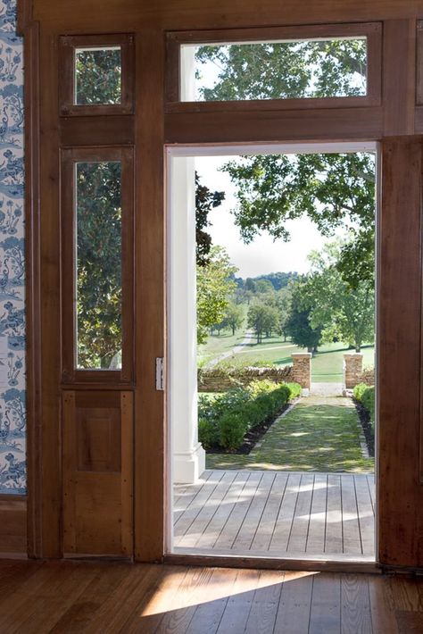 Tennessee Farmhouse, Tennessee Farm, Farm Aesthetic, French Country Ideas, Farmhouse Entry, Ship Lap, Front Walkway, Entryway Ideas, Wood Detail