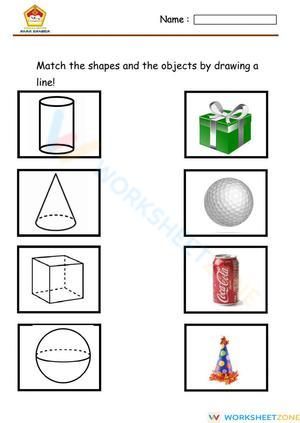 Math: Cylinder, cone, cube, sphere #Kindergarten #Grade-1 3d Shapes Worksheets, The Worksheet, Shapes Worksheets, 3d Shapes, Grade 1, You Can Do, Kindergarten, Coding