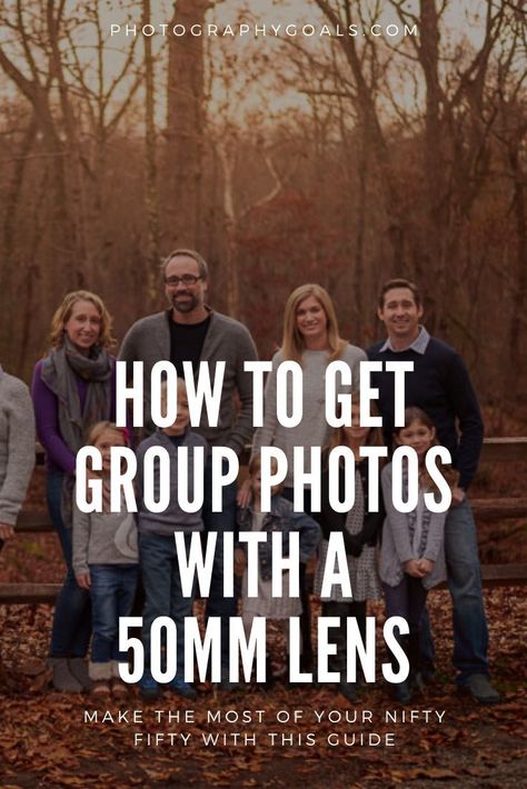 Ready for a group photoshoot and only have a 50mm lens? No problem, this guide will help make your group photo picture perfect. From poses to group photo ideas for your 50mm lens, we've got you covered to make sure it is professional and creative. | #photographygoals #portraitphotography Group Photo Settings, Camera Settings For Group Photos, Photos With Reflections, Group Photo Camera Settings, Group Photography Settings, Best Canon Lens For Family Photography, 50 Mm Lens Photography Portraits, Family Portrait Camera Settings, Camera Settings For Family Portraits