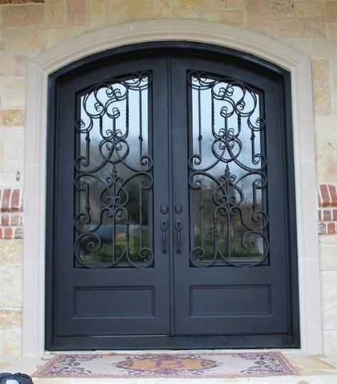 wrought iron front door Iron Front Doors, Double Entry Door, Wrought Iron Entry Doors, Wrought Iron Front Door, Iron Front Door, Iron Entry Doors, Door Sweep, Double Entry, Double Entry Doors