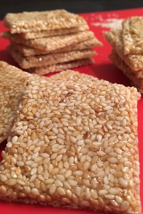 Sesame Snacks, Sesame Snaps, Sesame Seeds Recipes, Bounty Chocolate, Creamy Soup Recipes, Family Snacks, Chocolate Bites, Creamy Soup, Homemade Treats