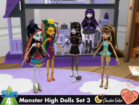 🎃✨ Monster High Dolls Set 3 ✨🎃 | Patreon Sims 4 Cc Monster, Sims 4 Monster High Cc, Sims 4 Monster, Witchy Sims 4 Cc, Sims 4 Base Game, Zombie Christmas, Skelita Calaveras, Sims 4 Cas Mods, Sims 4 Cas