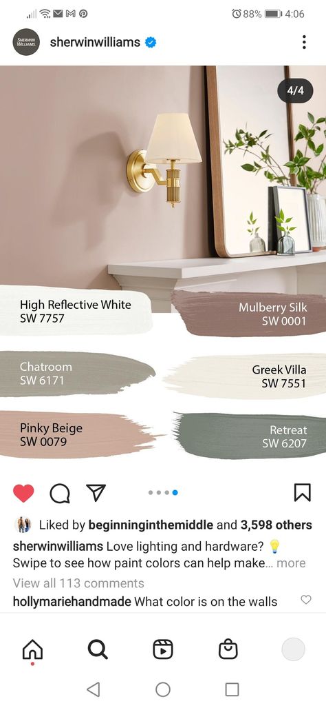 Sherwin Williams Mulberry Silk, Sw Mulberry Silk, Mulberry Silk Sherwin Williams, Greek Villas, House Paint, Bedroom Refresh, Color Profile, Paint Colors For Home, Kitchen Remodel Idea