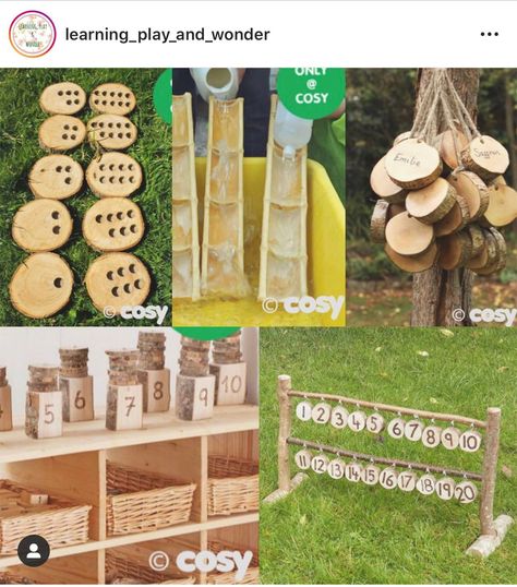 Outdoor Maths, Homeschool Math Curriculum, Early Years Maths, Maths Resources, Wooden Items, Math Materials, Education Information, Natural Playground, Forest School