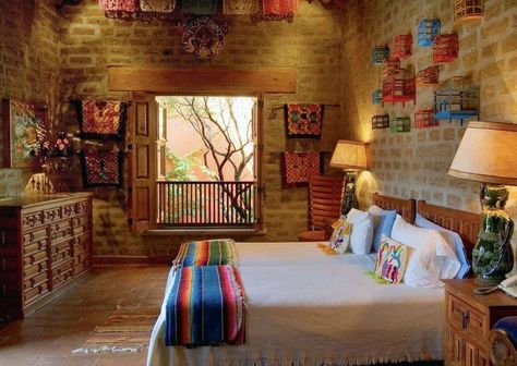 Decoracion Mexicana , Mexican Room, Mexican Style Home, Mexican Bedroom, Mexican Style Decor, Mexican Interior Design, Mexican Home Decor, Mexican Home, Casas Coloniales, Hacienda Style