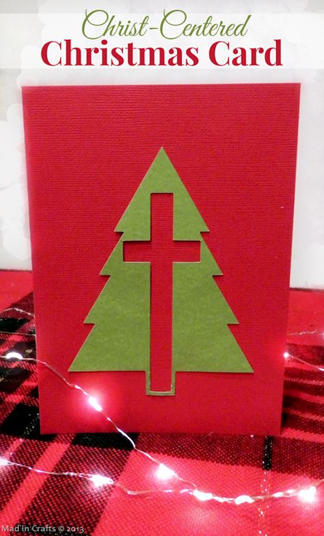 Simple Christ-Centered Christmas Card (with free Silhouette cut file) - Mad in Crafts Card Diy Ideas, Christmas Card Diy, Christian Christmas Cards, Christ Centered Christmas, Religious Christmas Cards, Christmas Cards Kids, Free Silhouette, Nativity Crafts, Christmas Jesus