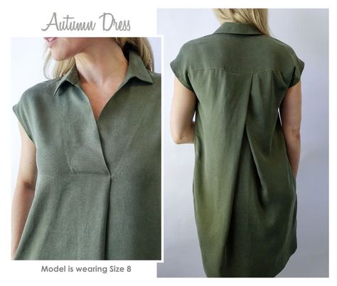 Easy Sewing Patterns For Women Tunic Tops, Style Arc, Trendy Sewing Patterns, Sewing Dress, Sewing Clothes Women, Trendy Sewing, Linen Fashion, Tunic Pattern, Autumn Dress