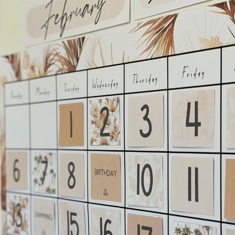 Desert BOHO OASIS Classroom Calendar | you clever monkey Classroom Decor Neutral, Calm Classroom Decor, High School History Classroom, Student Calendar, Classroom Decor Middle, Calm Classroom, Classroom Desk, Classroom Makeover, Classroom Layout