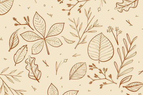 Free vector hand drawn autumn background | Free Vector #Freepik #freevector #autumn #fall #autumn-background #fall-season Fall Desktop Backgrounds, Autumn Vector, Iphone Themes, Hat Art, Autumn Background, Slide Background, Fall Graphic, Leaves Illustration, Ipad Background