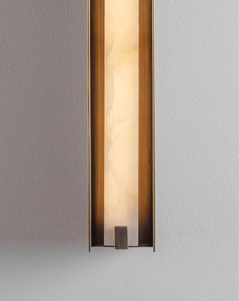 Introducing the Double Line wall light, a sleek and elegant fixture featuring a stone strip at its centre and a medium bronze frame. The soft diffusion of light through the alabaster marble creates a tranquil ambiance, perfect for creating a serene atmosphere throughout. Large Wall Light, Bronze Wall Sconces, Large Wall Lighting, Spa Lighting, Super Yacht, Lighting Uk, Bronze Frame, Circle Light, Bespoke Lighting