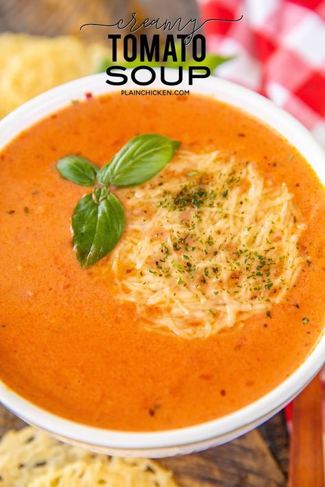 Shallot Butter, Leftover Soup, Tomato Juice Recipes, Comfort Soups, Creamy Tomato Basil Soup, Cream Of Tomato, Cream Of Tomato Soup, Fall Dinners, Slow Cooker Ham