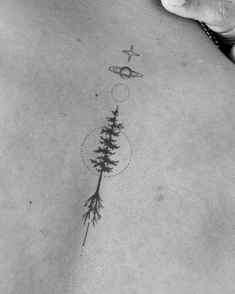 Tree Sapling Tattoo, Finding Dimes, 12 Tattoos, Side Neck Tattoo, Tree Tattoos, Rune Tattoo, Tattoo Signs, Neck Tattoo For Guys, Space Tattoo