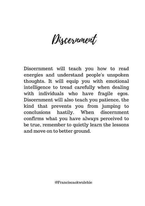 #discernment #discernseasons #emotionalintelligence #wisdomquotes #wisesayings Scripture For Discernment, Scripture On Discernment, The Gift Of Discernment, Gift Of Discernment, Quotes On Discernment, Quotes About Discernment, Gift Of Discernment Quotes, Discernment Quotes Wisdom, Scripture For Discernment And Wisdom