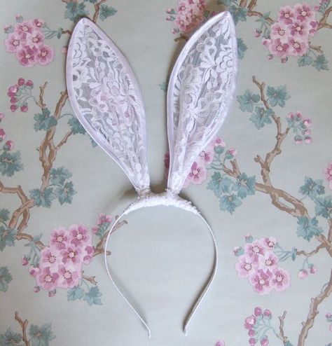 Lace Bunny Ears, Mean Girls Costume, Lace Couture, Easter Wedding, Bunny Ears Headband, Antler Headband, Bunny Costume, Boutique Bows, Ears Headband