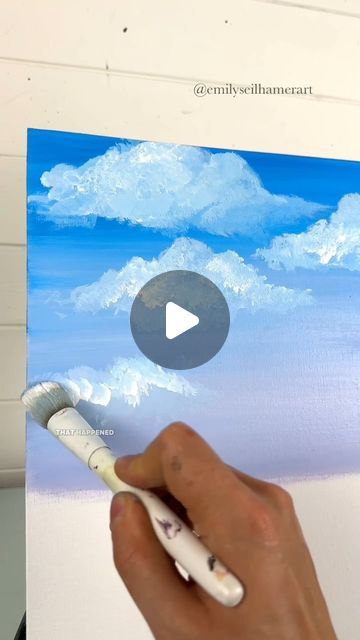 Emily Seilhamer on Instagram: "Painting clouds for beginners! 🎨☁️ #easypainting #howto #clouds #paintingtips #tipsandtricks" Cloud Painting Acrylic, How To Drow, Cloud Tutorial, Painting Clouds, Teddy Bear Sewing Pattern, Acrylic Tutorials, Acrylic Painting Lessons, Acrylic Painting Tutorials, Cloud Painting