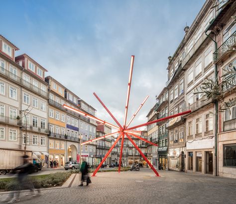 city-sized installation by diogo aguiar studio lights up historic square in porto Light Art Installation, Street Installation, Temporary Structures, Urban Lighting, Studio Lights, Interactive Installation, Large Backyard, Light Sculpture, Light Installation