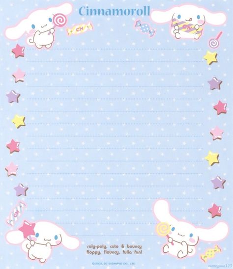 Cinnamoroll memo paper Sanrio Purin, Memo Pad Printable, Kawaii Printables, Memo Pad Design, Hello Kitty Printables, Writing Paper Printable Stationery, Note Writing Paper, Writing Paper Printable, Memo Paper