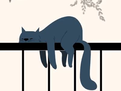 Sleeping Cat Silhouette, Cat Gif Drawing, Cat Tail Animation, Cute Cat Gif Animation, Cat Animation Gif, Sleeping Cat Cartoon, Cat Sleeping Drawing, Sleep Animation, Sleeping Images