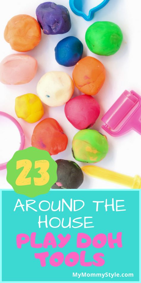 Take play doh to a new level of fun by offering some of these play doh tools! Most of these items are inexpensive and you can find them around the house. via @mymommystyle Little Kid Activities, Crafts For Nursery, Play Doh Tools, Play Doh Activities, Playdough Tools, Recipe Folder, Big Green Egg Recipes, Green Egg Recipes, Healthy Banana Muffins