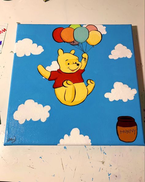 my painting 🌞 #painting #winniethepooh #acrylicpaint Disney Cartoon Canvas Painting, Winnie The Pooh Paintings Easy, Simple Winnie The Pooh Painting, Pooh Painting Easy, Cute Painting Ideas Disney, Simple Disney Painting Ideas, Winnie Pooh Painting, Winnie The Pooh Acrylic Painting, Disney Canvas Paintings Easy