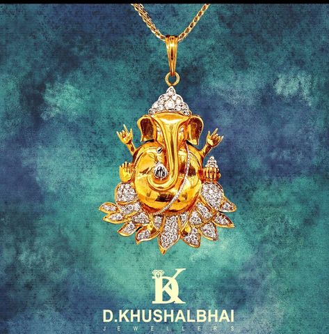 Pendent Gold, Bangles Diamond, Ganesh Pendant, God Idols, Ganesha Pendant, Jewellery Diamond, Beautiful Gold Necklaces, Diamond Pendants, Gold Necklaces