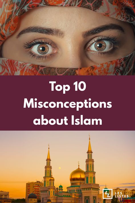 Victors often are the ones to write history. There is no better example of this than with the western perspective of Islam. Below reveal some of the top 10 misconceptions about Islam. #top10list Misconceptions About Islam, About Islam, Top 10 List, The Top, Top 10, History, 10 Things