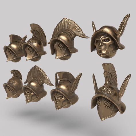 Fantasy gladiator helmets Fantasy Gladiator, Space Soldier, Gladiator Helmet, Grey Knights, Knights Helmet, Spartan Helmet, Roman Soldiers, Tabletop Rpg, Space Marine