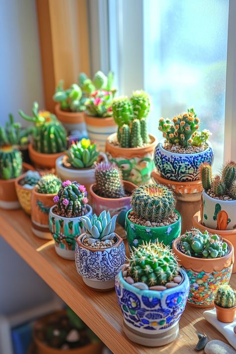 Explore creative mini cactus collection ideas! Discover tips for thriving growth and styles. #CactusLove #HomeDecor Unique Planter Ideas, Mini Cactus Garden, Planter Designs, Zen Nature, Cactus Collection, Indoor Oasis, Container Garden Design, Blooming Cactus, Collection Ideas